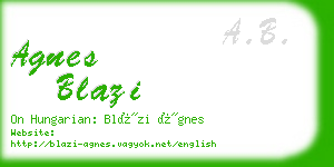 agnes blazi business card